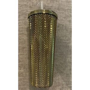 Threshold 24 oz Iridescent Gold 9" Tall‎ & Textured Tumbler w/ Straw